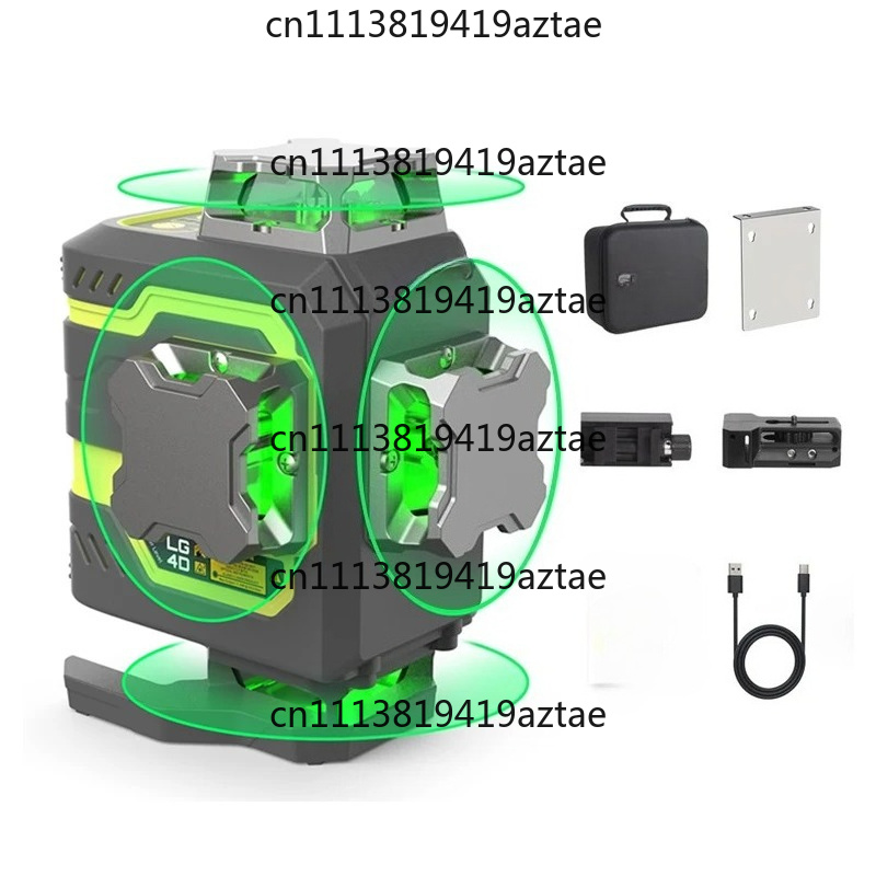 Laser Level 4D 16 Line Green - 16-Linien-Laser-Nivelliergerät 360° Selbstnivellierend 4x360 ° Professioneller