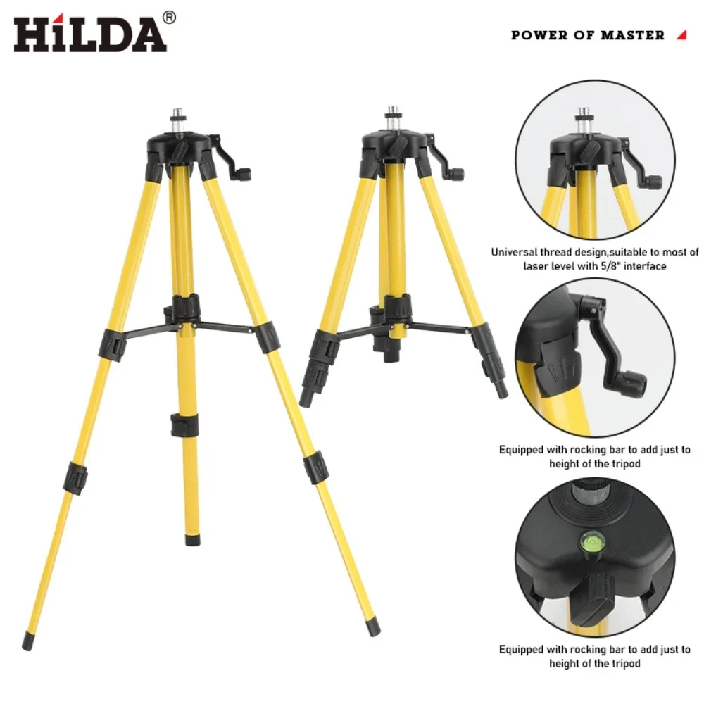 Laser Level Tripod Stand 1.5M - HILDA Laser-Nivellierstativ 1,2M/1,5M 5/8 Zoll Höhenverstellbares