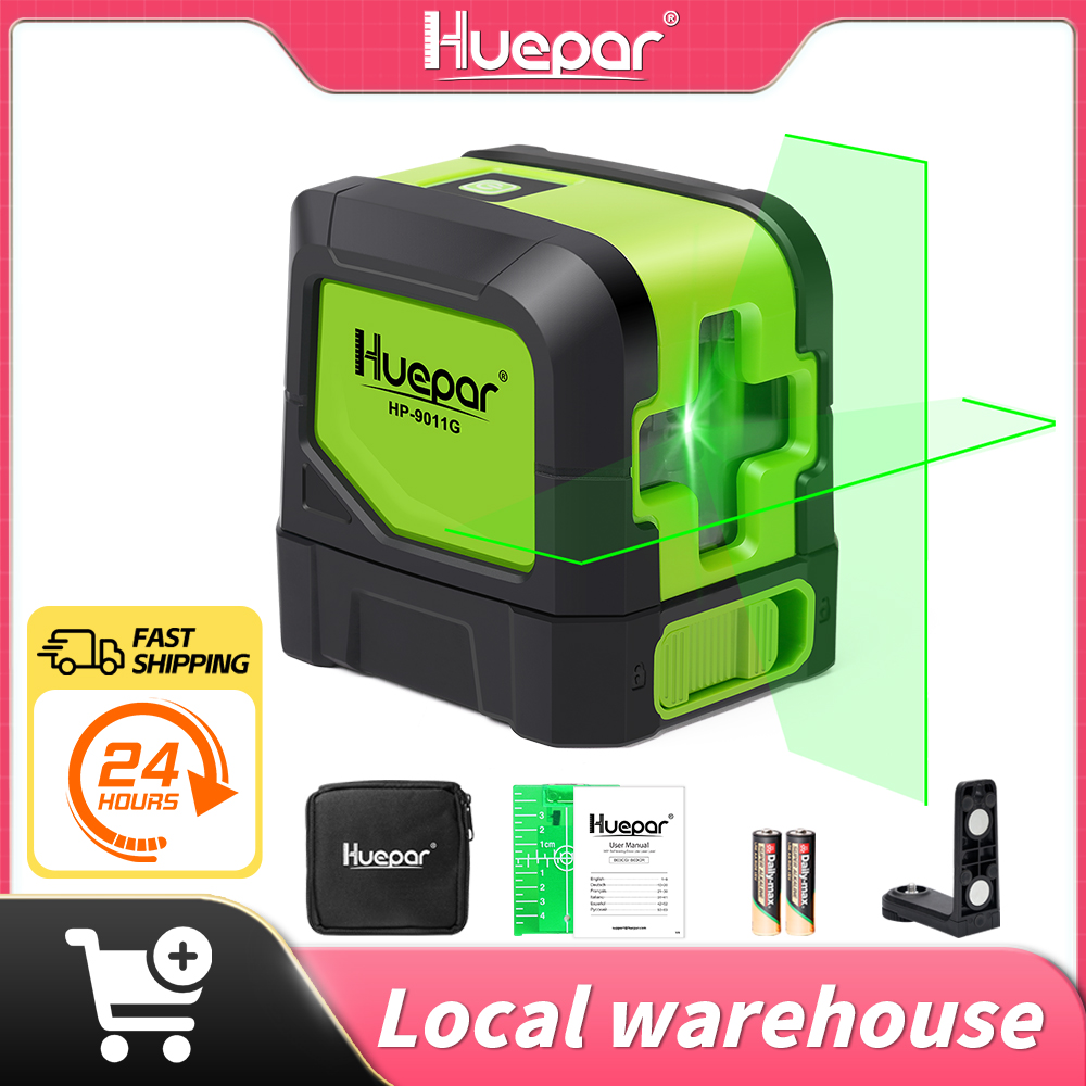 Laser Level 3D Cross Line Self Leveling - Huepar 2-Linien-Laser-Nivelliergerät 9011G 3D-Kreuzlinienlaser Selbstnivellierender horizontaler