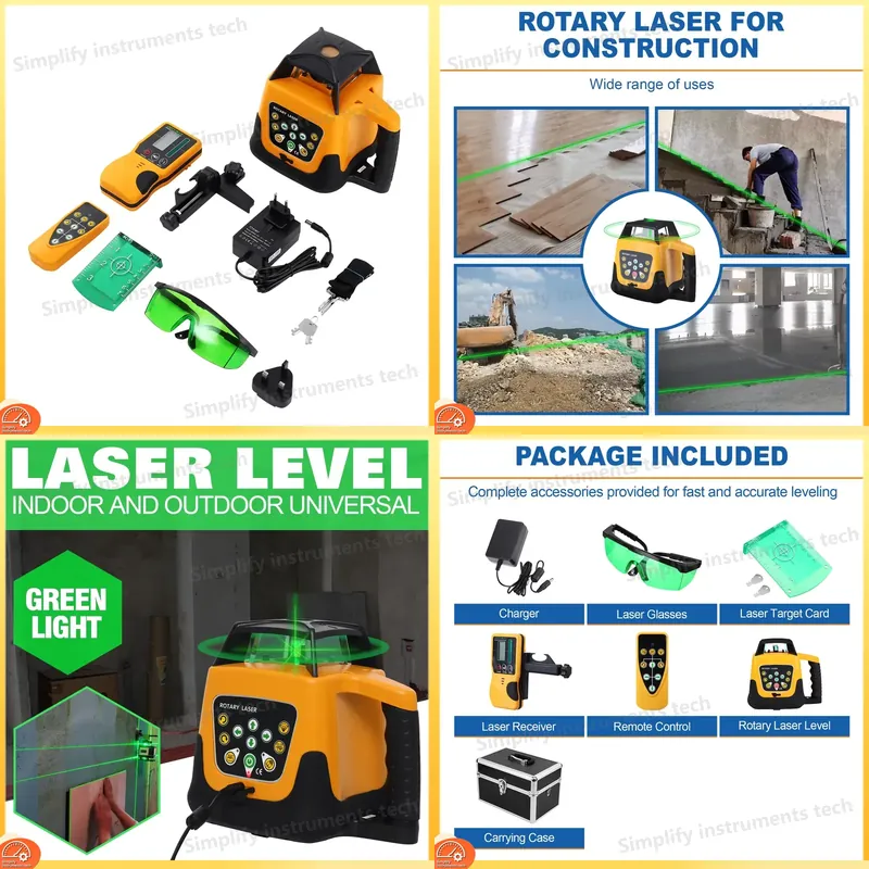 Rotary Laser Level 500M Range - Grüner Strahl Rotierender Laser-Nivellierer 360 Grad