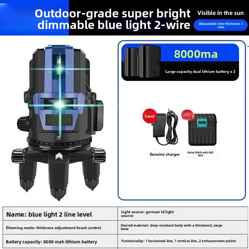 Laser Level Outdoor Bright Green - Ultrahelles Laser-Nivelliergerät Infrarot 2-3-5 Linien Grün