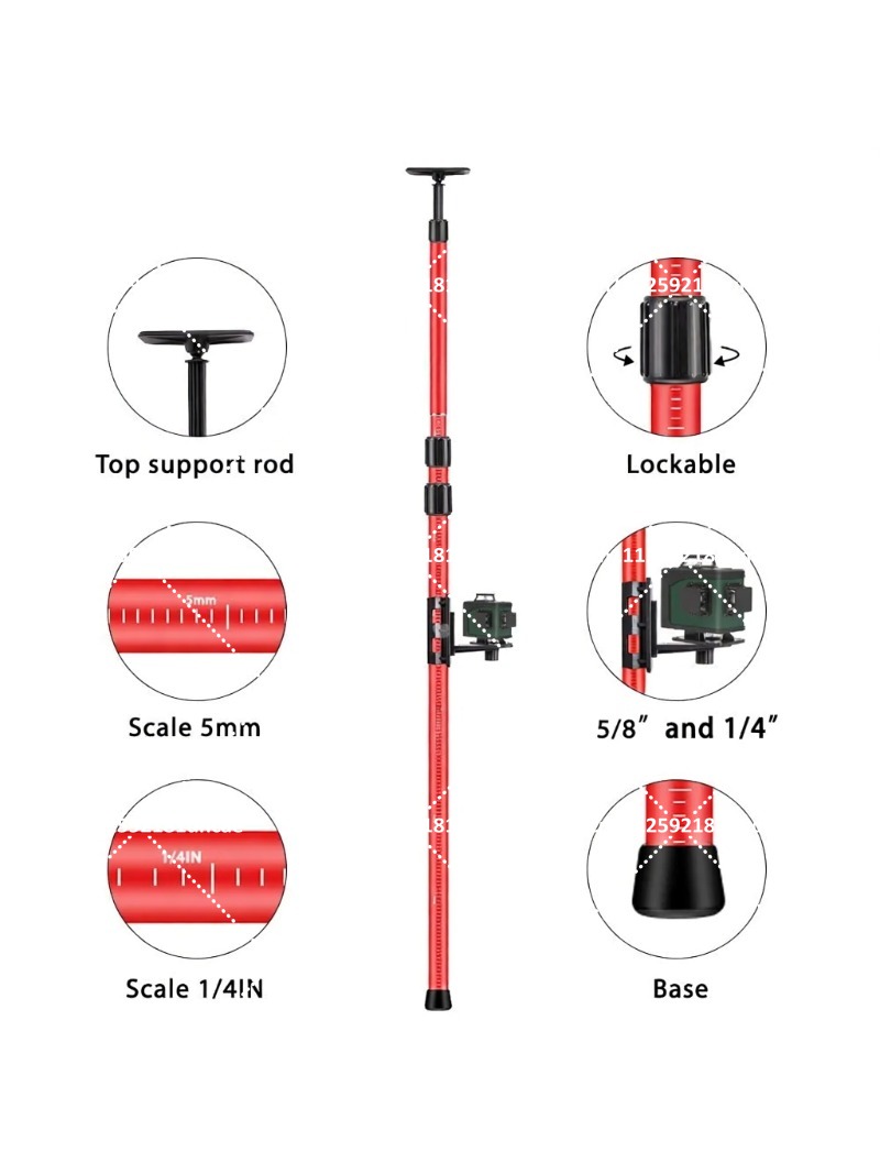 Laser Level Tripod Stand 1.5M - Verstellbares 3-Linien-Laser-Nivellierstativ, Hochbelastbares Aluminiumgestell mit 1,2M/1,5M