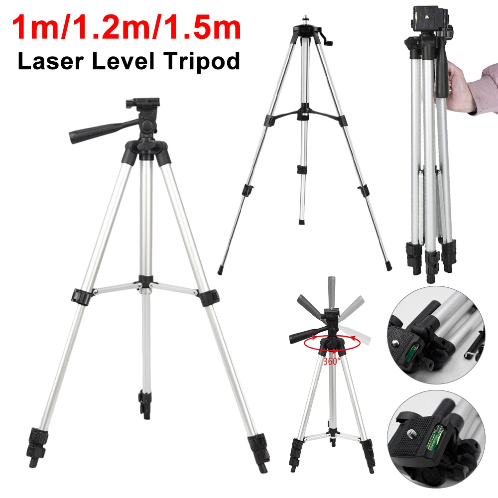 Laser Level Tripod Stand 1.5M - 1M/1,2M/1,5M Laser-Nivellierstativ, höhenverstellbarer Nivellierstativhalter, Stativständer aus