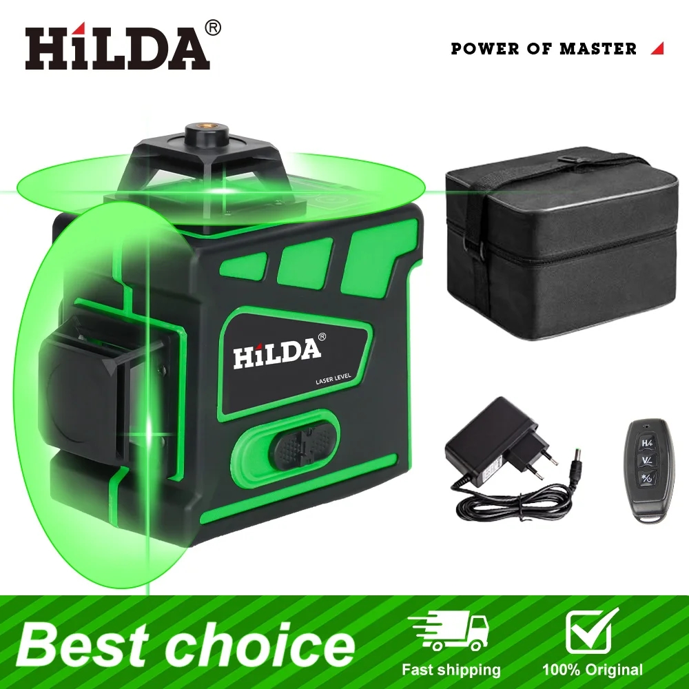 Green Beam Laser Level 12 Line - HILDA 16/12 Linien Superleistungsstarkes 4D/3D-Laser-Nivelliergerät mit