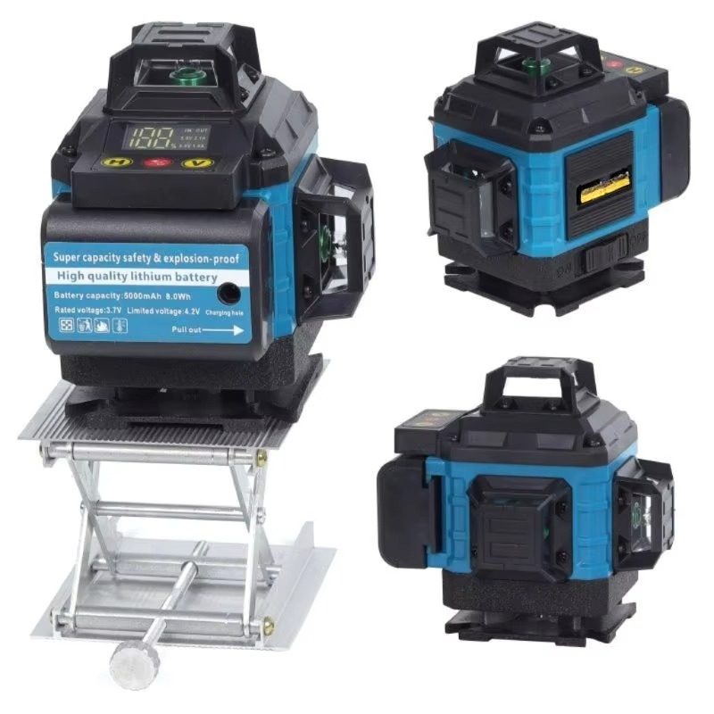 Laser Level 4D 16 Line Green - Digitale 16-Linien-4D-Laser-Nivelliergerät in Grün, selbstnivellierend, 360-Grad-Rotationslaser-Nivelliergerät