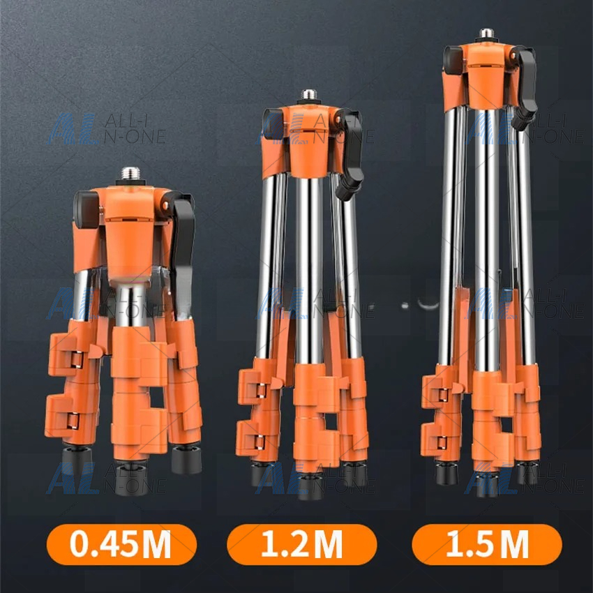 Laser Level Tripod Stand 1.5M - Universelles Verstellbares Edelstahl-Stativ 1,5M/1,2M/0,45M mit Wasserwaage