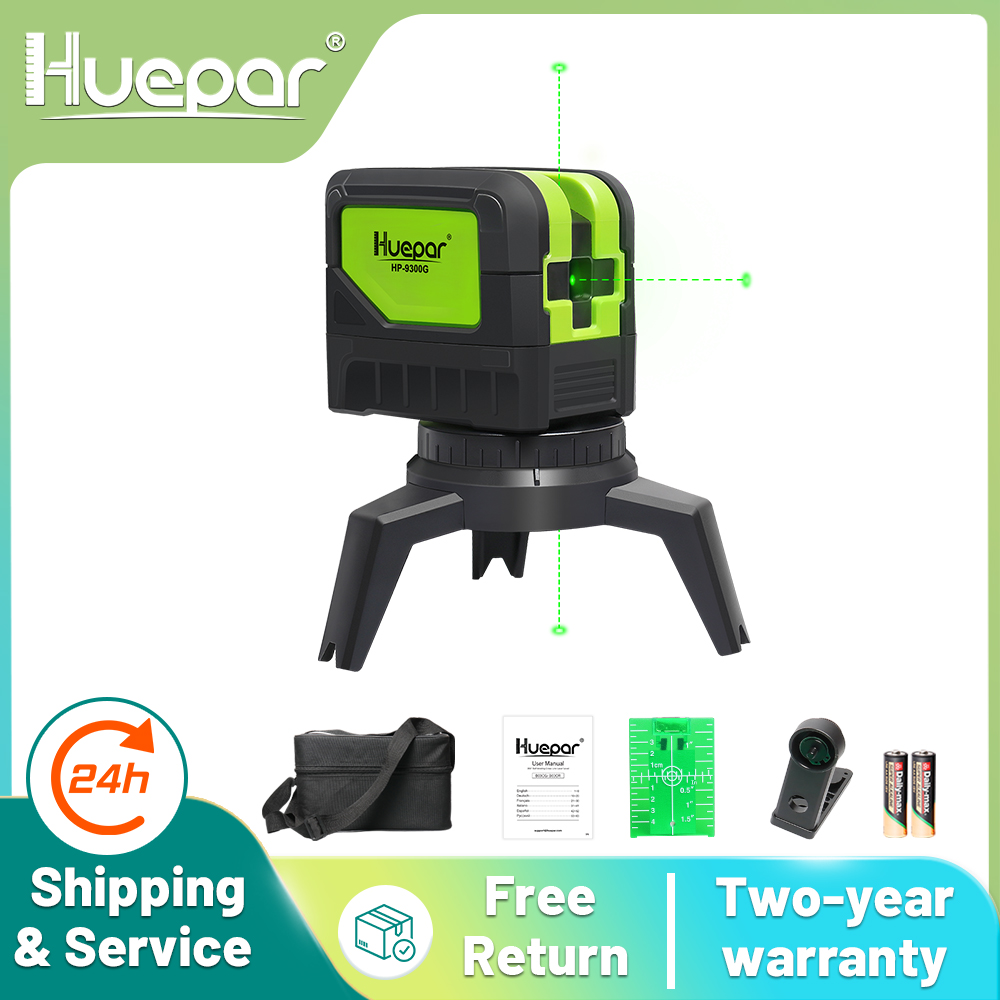 Line Laser Level Magnetic Bracket - Huepar 9300g 3-Punkte-Laserstrahl Grüner Strahl Selbst