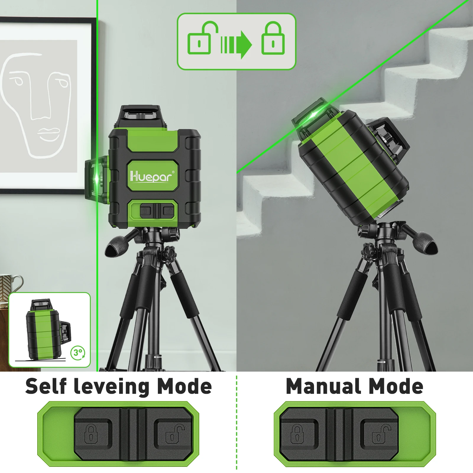 Huepar HM03CG Laser Level Gree – Green Beam Laser Level 12 Line Bewertung und Preis