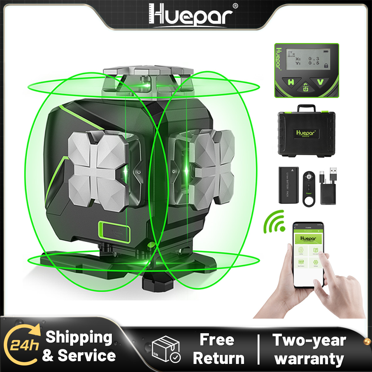 Huepar S04CG-A 16 Linien 4D Kr – Laser Level With Receiver Detector Bewertung und Preis