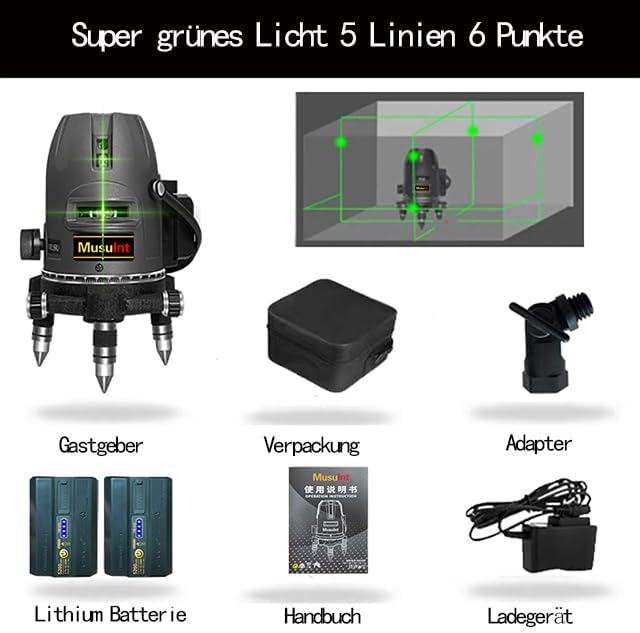 5-Linien-Outdoor-Grünlaser-Niv – Laser Level Outdoor Bright Green Bewertung und Preis