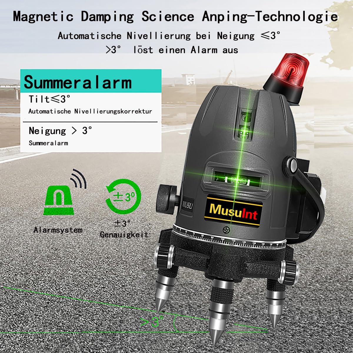 5-Linien-Outdoor-Grünlaser-Niv – Laser Level Outdoor Bright Green Bewertung und Preis