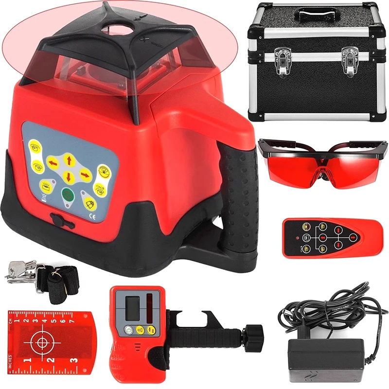 360 °   Roter Rotationslaser,  – Rotary Laser Level 500M Range Bewertung und Preis