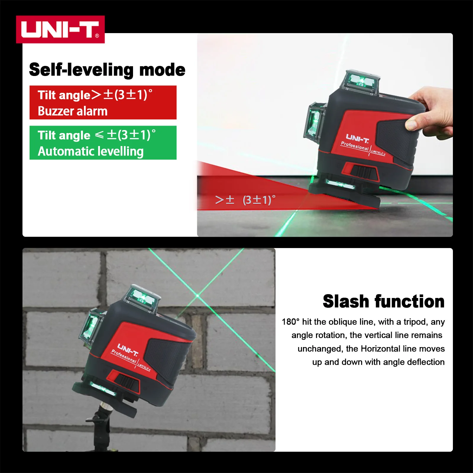 UNI-T LM575LD-e 3D 12-Linien G – Laser Level 3D Cross Line Self Leveling Bewertung und Preis