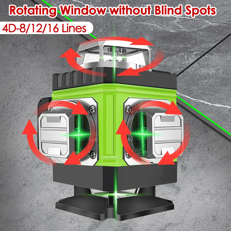 8/12/16 Linien Laser Level 4D  – Green Beam Laser Level 12 Line Bewertung und Preis