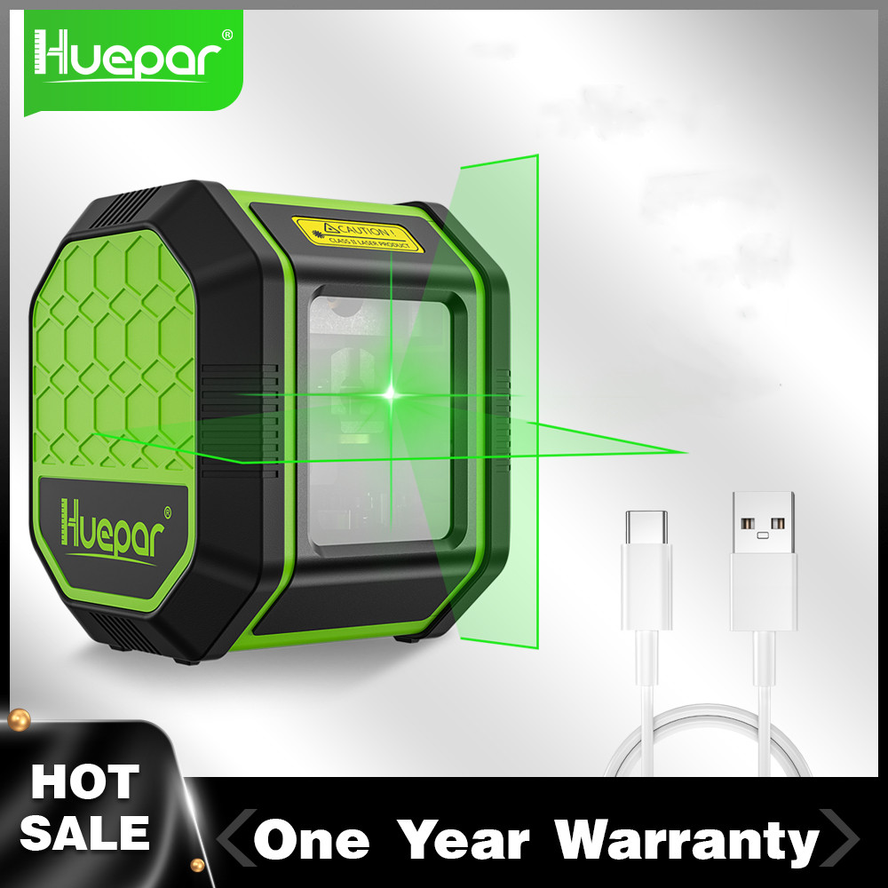 Huepar 2 Linien grüner Strahl  – Laser Level Rechargeable Usb Bewertung und Preis