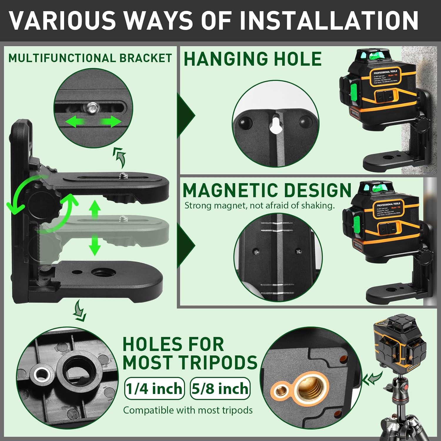 Laser-Nivelliergerät 3x360 °   – Laser Level 3D Cross Line Self Leveling Bewertung und Preis