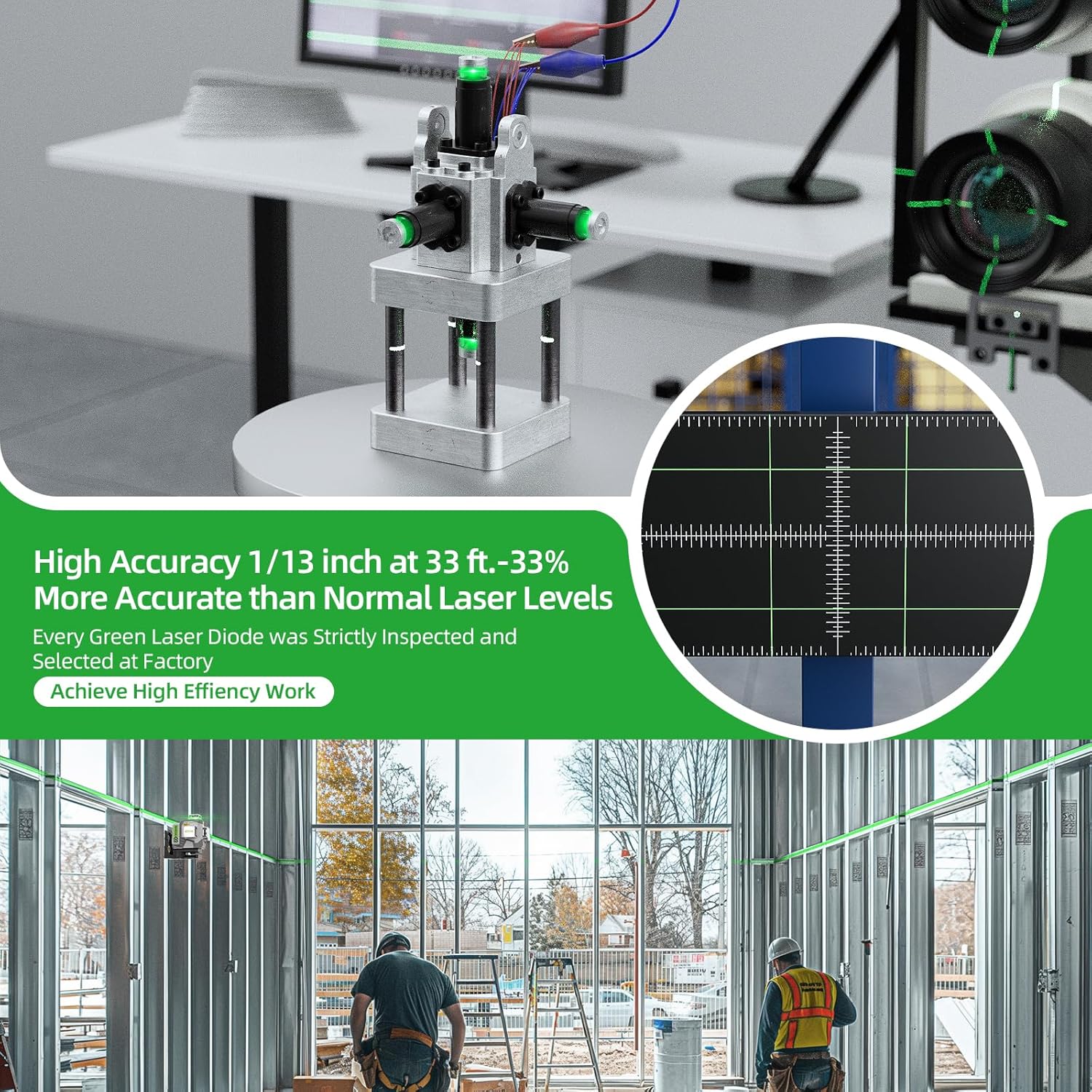 Huepar 4D-Kreuzlinienlaser, ho – Laser Level 4D 16 Line Green Bewertung und Preis