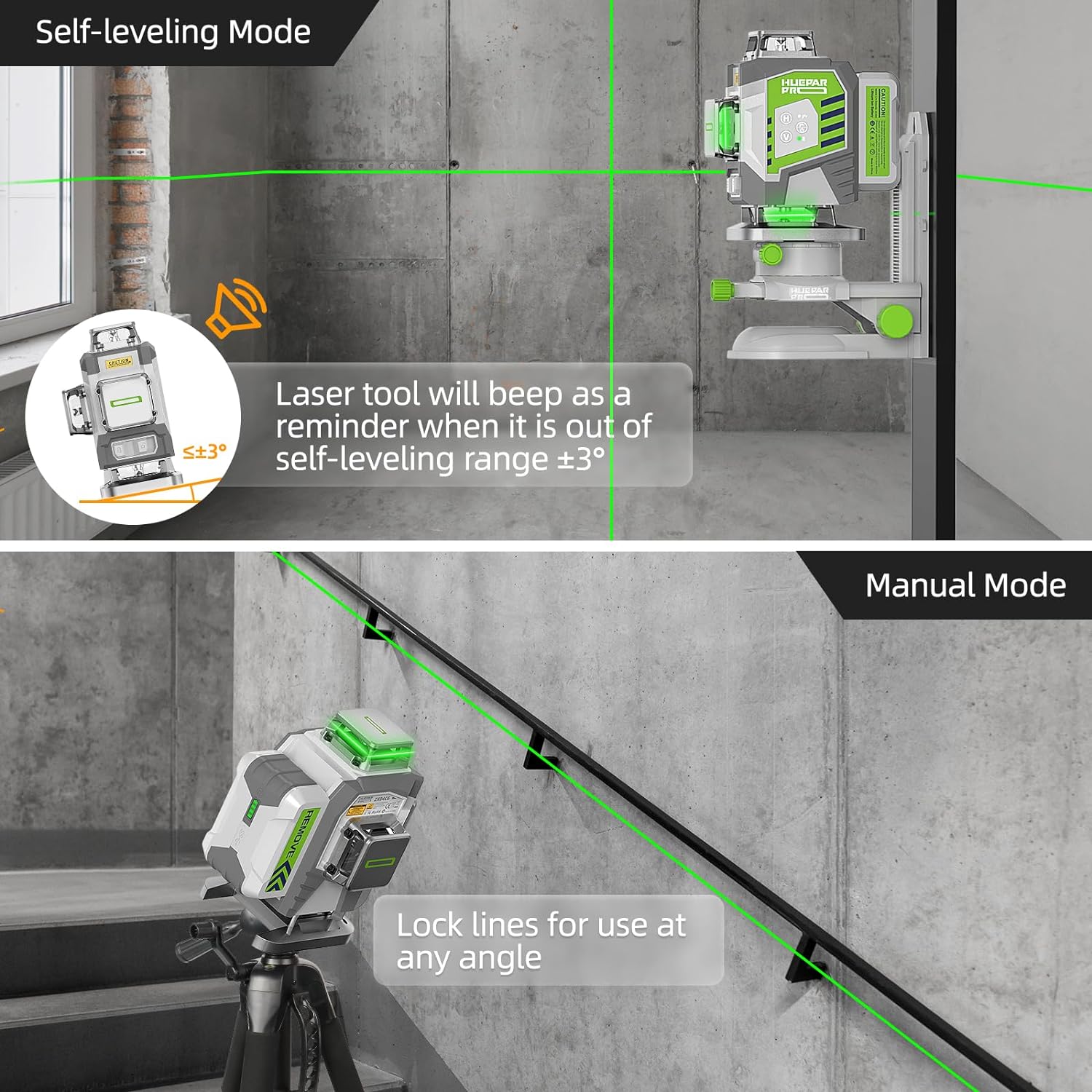 Huepar 4D-Kreuzlinienlaser, ho – Laser Level 4D 16 Line Green Bewertung und Preis