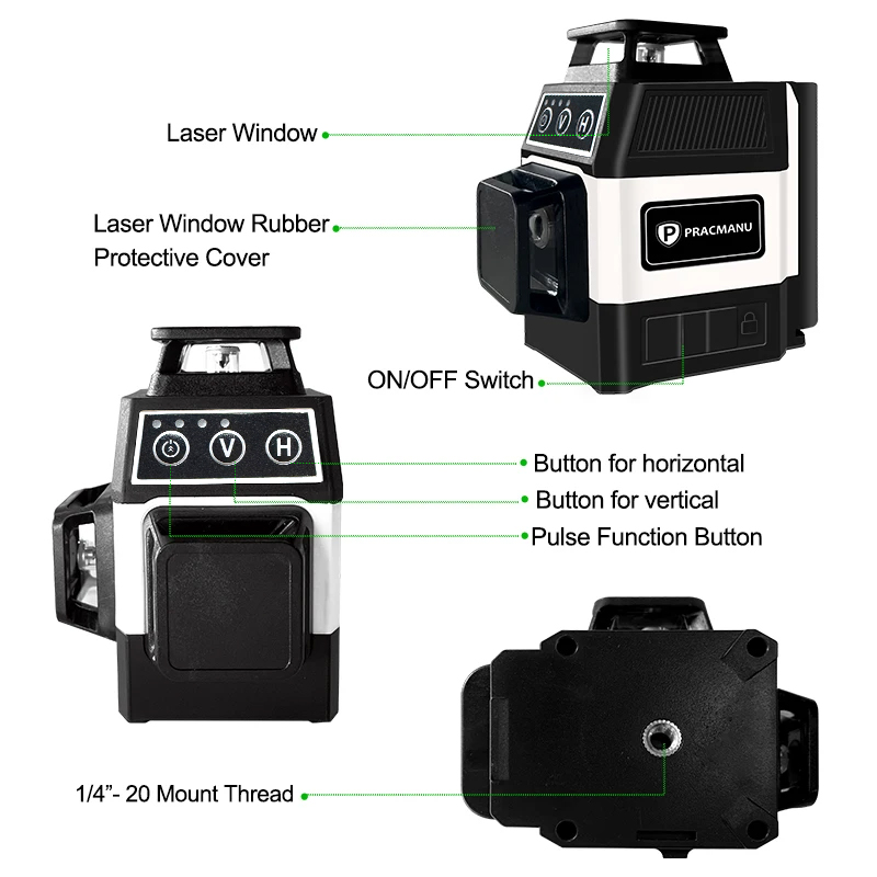 Pracmanu Mini 12-Linien-3D-Las – Laser Level 3D Cross Line Self Leveling Bewertung und Preis