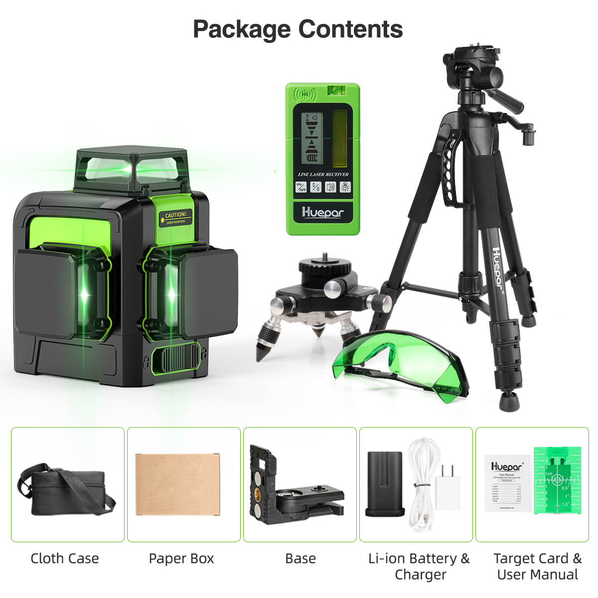 Huepar 903CG Set 12 3D-Kreuzli – Laser Level 3D Cross Line Self Leveling Bewertung und Preis
