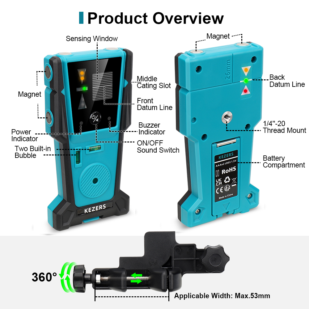 Kezers rot grün laser pegel em – Laser Level With Receiver Detector Bewertung und Preis