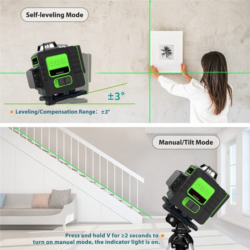 AB66-Ultra-Heller 12-Linien Gr – Laser Level Outdoor Bright Green Bewertung und Preis